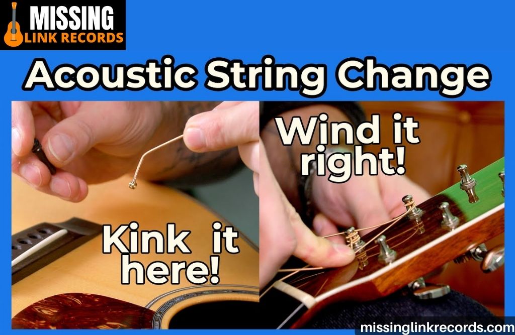 putting new strings on an acoustic guitar